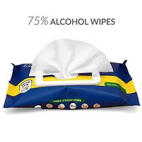 Alcohol Detergent Wipes, 75% Alcohol Large Wet Wipes with Aloe for All-Purpose Cleaning (7"x6") (40 Count, 3 Pack, Total 120 Wipes)