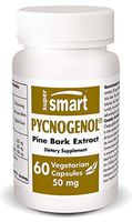 Supersmart - Pycnogenol 50 mg - French Maritime Pine Bark Extract Helps with Varicose Veins & Support Healthy Circulation | Non-GMO - 60 Vegetarian Capsules