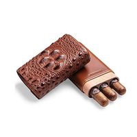 QINRUIKUANGSHAN Cigar Set, Cedar Wood Cigar moisturizing Set, Three Cigar Sets,Black, Brown, Ideal Gift for Smokers, The Latest Style (Color : Brown)