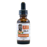 Happy Kava Brand Kava and California Poppy Liquid Extract Tincture 6% Kavalactone | Kava Kava Drops with California Poppy | Herbal Supplement for Sleep, Stress and Anxiety Relief 1 oz