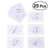 BESTOYARD 1 to 25 Hollow Number Place Holder Table Number Figure Card Seat Decoration Paper Wedding Party Supplies 25pcs
