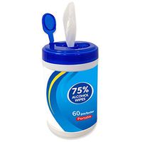 helegeSONG 60 Sheets/Bottle Disposable Wet Wipes, Home Car Disposable Wet Wipes 75% Sterilization Tissue Napkins Blue