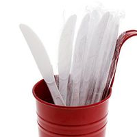 AmerCare White Heavy Weight Polystyrene Knives, Individually Wrapped, Case of 1000