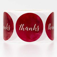 Red Thank You Stickers Roll | 1.5 inches | 500 Stickers for Company Giveaway & Gift Birthday Party Favors | Labels & Mailing Supplies for Small Business Boutique Bags & Merchandise Bags