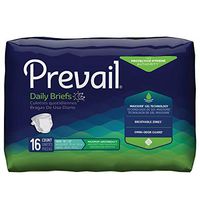 Prevail Maximum Absorbency Incontinence Briefs Youth 16 Count Breathable Rapid Absorption Discreet Comfort Fit Adult Diapers