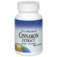 Planetary Herbals Full Spectrum Cinnamon Extract, 200 mg, Tablets , 120 tablets (Pack of 2)