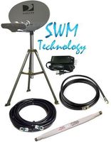 DIRECTV 5LNB SLIMLINE DISH KAKU SL5 SWM & POWER HD RV 3" TRIPOD TAILGATING KIT