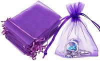 50 Pieces 4x6 inches Gift Wrap Bags Purple, Organza Sheer Fabric,Drawstring Classy Present Bags for Baby Shower Favor,Candy,Christmas Favour,Sample Packing Decorative,Handmade Soap,Merchandise,Makeup
