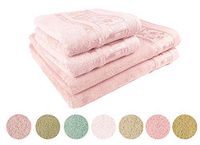 Tessile Di-Lusso MiaSoft Max Bamboo Towel Set – Soft, Washable and Antibacterial Turkish Bath Towels for Hands, Face and Hair – Set of 4 in Gift Box - Rose