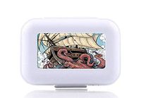 JWDCC Pill Box Case - Decorative Boxes - Giant Octopus Pattern- Pocket Medicine Tablet Holder Organizer Case Pill Box for Purse - Compact 8 Compartment