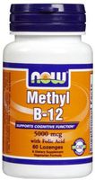 Methyl (Brain)B-12, 5000mcg, 60 LOZ by Now Foods (Pack of 8)