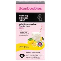 Bamboobies Morning Sickness Relief Drink Mix | Relieve Nausea & Stomach Upset | Lemon Ginger | 10 Packets