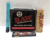 RAW Adjustable Automatic Rolling Box 110MM, 1 Raw Rolling Paper King Size, one Raw Store Case King Size+ Doob Tube.