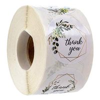Thank You for Supporting My Small Business Stickers 500 PCS Roll Adhesive Labels 1'' Kraft Paper with Heart, Decorative Sealing Stickers for Wedding Party Baby Shower Birthday (Thank You#5)