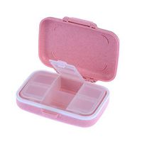 Healifty Travel Pill Box Portable Medecine Dispenser Small Pill Box 6 Grids Cute Daily Pill Box 1 pcs (Pink)