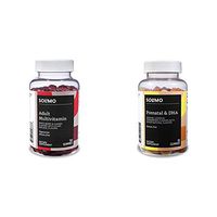 Amazon Brand - Solimo Adult Multivitamin, 150 Gummies, 75-Day Supply & Solimo Prenatal Vitamins & DHA, 90 Gummies, 45-Day Supply