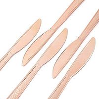 BalsaCircle 48 pcs 7-Inch long Rose Gold Hammered Design Plastic Knives Disposable Wedding Catering Tableware Discounted Supplies