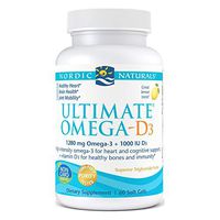 Nordic Naturals Ultimate Omega-D3, Lemon Flavor - 1280 mg Omega-3 + 1000 IU Vitamin D3 - 60 Soft Gels - Omega-3 Fish Oil - EPA & DHA - Promotes Brain, Heart, Joint, & Immune Health - 30 Servings
