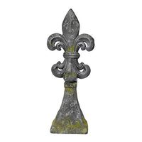 Benjara Magnesium Fleur De Lis Finial, Gray