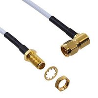 24.0 inch (609.6mm) RG-316 DS SMA Female Jack to SMA Male Plug, Right Angle Coaxial RF Cable 50 Ohm Ships fast from United States!
