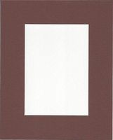 Pack of (2) 24x36 Dark Brown Picture Mats with White Core, Bevel Cut for 20x30 Picture, with 1/8" Foam Core and Clear Bags