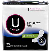 U By Kotex Security Maxi Pads, Long Super, Fragrance-free, 22Count