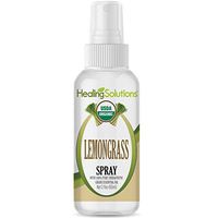 Organic Lemongrass Spray – Water Infused with Lemongrass Essential Oil – Certified USDA Organic - 2oz Bottle by Healing Solutions