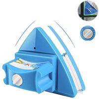 KOKITEA Double-Sided Window Cleaner Glass Wiper Magnetic Cleaning Tools, 4-Gears Adjustable Magnetic Glider Washing Brush Tools, for High-Rise Double Thick Glazed Windows Thickness 0.3"-1.5" (Blue)