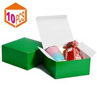 MESHA Gift Boxes 8x8x4in Gift Boxes for Bridesmaids 10Pack White Kraft Gift Boxes with Lids for Crafting, Cupcake Boxes（Green）
