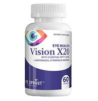 Vision X20 with Lutein, Beta-Carotene, L-Glutatione, Bilberry and Niacin for Vision Support, Overall Eye Health