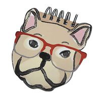 Cute Quirky French Bulldog Face Shaped Spiral Bound Lined Novelty Note Pad