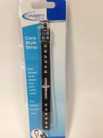 Viverity Flexible Cane Style Strap Black & White with Christian Cross