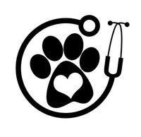 Vet paw stethoscope Vinyl Decal Sticker (BLACK)