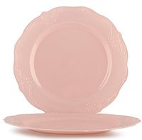 Vintage Disposable Round Plastic Plates - 7.5" (Set of 10) (Pink)