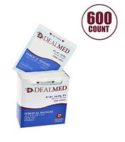 Dealmed Brand Sterile Gauze Pads for Protection of Minor Scrapes, Cuts & Burns, Non-Adhesive & Wound Care Dressing Pads, 12-Ply, 4 in. x 4 in, 600/Case