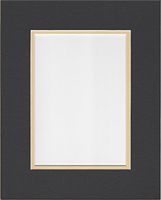18x24 Black and Maize Double Picture Mat, Bevel Cut for 12x18 Picture or Photo