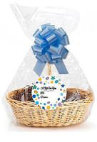 Blue Stars 2Pack Designer Cello Bags/Tags/Bows Cellophane Gift Basket Packaging Bags Flat 18" x 30"