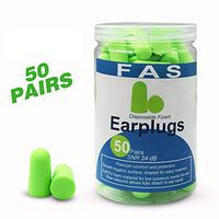 Griclner 50 Pair Molded Soft Foam Earplugs Noise Reduction for Concerts Musicians Motorcycles Noise Conditions and More