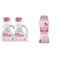 Dreft Stage 1: Newborn Hypoallergenic Liquid Baby Laundry Detergent (HE), 2 Count with Blissfuls In-Wash Scent Booster Beads, Baby Fresh