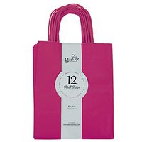 12CT Medium Magenta Biodegradable, Food Safe Ink & Paper, Premium Quality Paper (Sturdy & Thicker), Kraft Bag with Colored Sturdy Handle