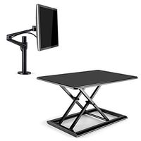 Standing Desk, 76.5cm×51cm Platform Riser Converter Stand Up Desk Tray,Height Adjustable Ergonomic Design Office Computer Workstation for Laptop Black