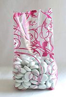Hot Pink Jewel Swirls Cello Party Favor Treat Bags 3 1/2" x 2" x 7 1/2" - Pack of 25