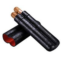 Humidors Cigar Travel Carrying Cigar 2 Packs of Portable Cigar Cover Moisturizing Leather Case Sealed Moisturizer Gift (Color : Black, Size : 3.417.35.8cm)