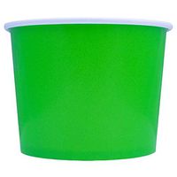 Green Paper Ice Cream Cups - 16 oz Disposable Dessert Bowls - Comes in Many Colors - Frozen Dessert Supplies - 100 Count
