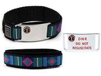 DNR Sport Medical ID Alert Bracelet with Decorative Adjustable Wristband.