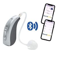 Soundtastic Aria Bluetooth Enabled Hearing Amplifier to Assist and Aid Hearing for Adults and Seniors, 10 Channels of Layered Noise Reduction, 4 Situation Memories (Silver, Pair)…