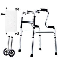 Foldable Walker 8 Adjustable Height Levels(70-88cm) Suitable for Height 140-205cm Made of Aluminum Alloy Rollator Lightweight with Shower Chair Fuction Waterproof Portable Walk Assist for Elderly Silv