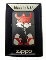 Zippo Custom Lighter - Cute Hallucinating Weed Smoking & Drinking Panda Bears w/Magical Red Genie Black Matte Rare!