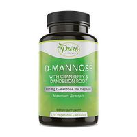 Pure By Nature D-Mannose with Cranberry and Dandelion Root, 120 Count