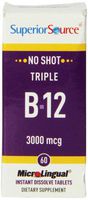 Superior Source No Shot Triple B12 Multivitamins, 3000 mcg, 60 Count